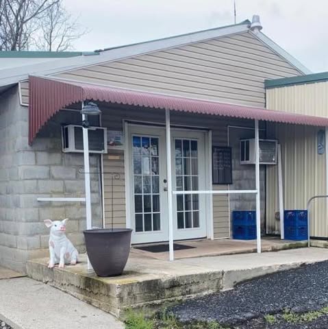 The Deimler’s Butcher Shop storefront in Newport